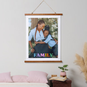Photo typography family modern simple hanging tapestry