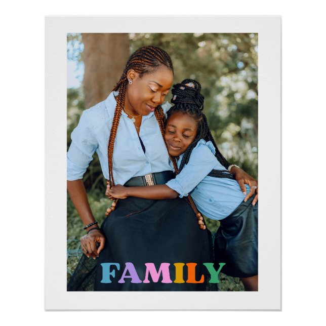 Photo typography family modern simple poster (Front)