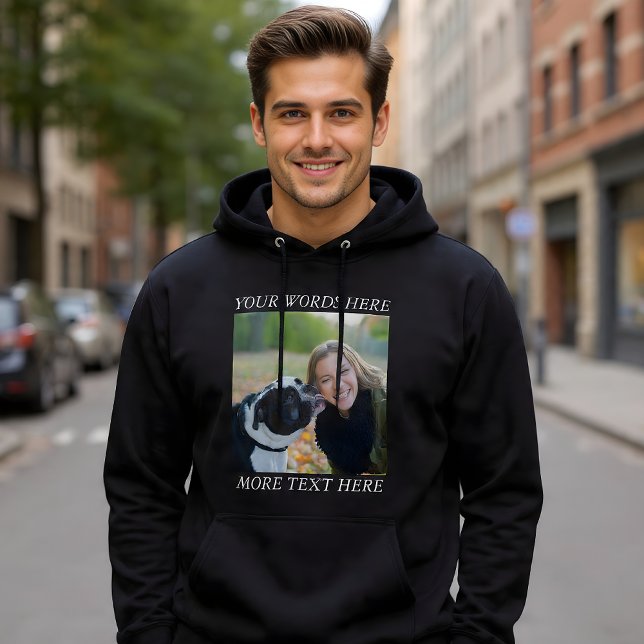 Photo Upload Hoodie with Custom Text (Creator Uploaded)