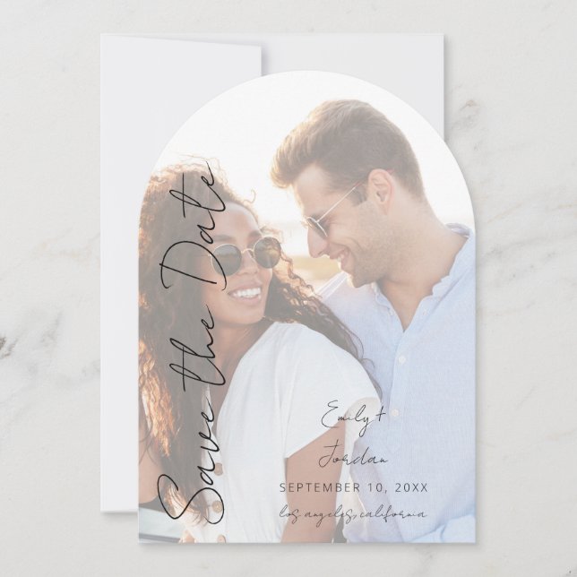 Photo V MOD Chic 3 LG Save the Date Arc Invitation (Front)