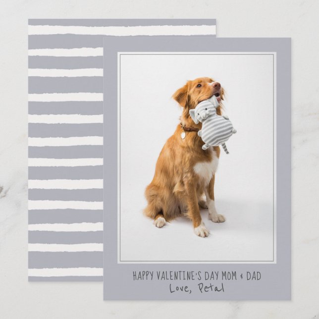 Photo Valentine For Mum And Dad From Dog Pet Holiday Card (Front/Back)