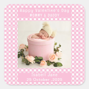 Photo Valentine For Mummy And Daddy New Parents  Square Sticker