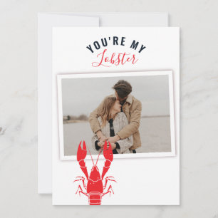 Photo Valentine's Day Lobster Seafood Gag Custom Holiday Card