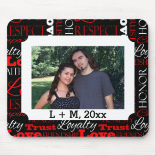 Photo Valentine's Day Word Collage Personalised Mouse Pad