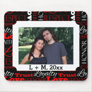 Photo Valentine's Day Word Collage Personalised Mouse Pad