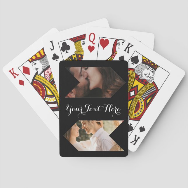 Photo Vertical Custom Text Playing Cards (Back)