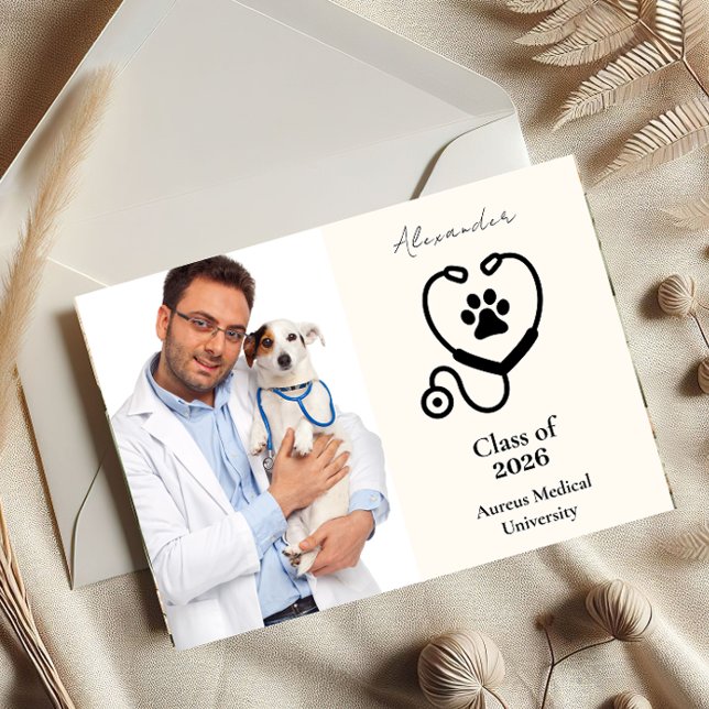  Photo Veterinarian Graduation Party Announcement (Creator Uploaded)