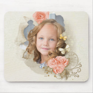 Photo Victorian Floral Mouse Pad