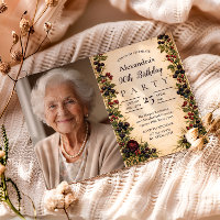 Photo Vintage Blackberry Botanical 90th Birthday