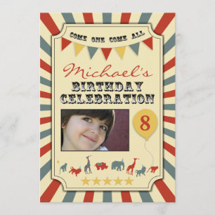 Photo Vintage Circus Birthday Party Invitations