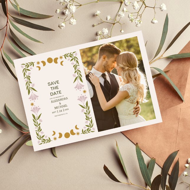 Photo Vintage Mystical Botanical Wedding Save The Date (Creator Uploaded)