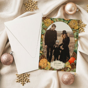 Photo Vintage Rustic Woodland Christmas Holiday Card