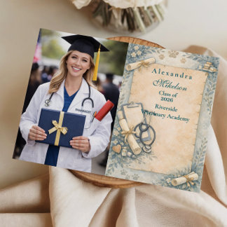 Photo Vintage Veterinary Graduation Part Announcement