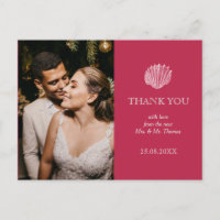 Photo Viva Magenta Sea Shell Wedding Thank You
