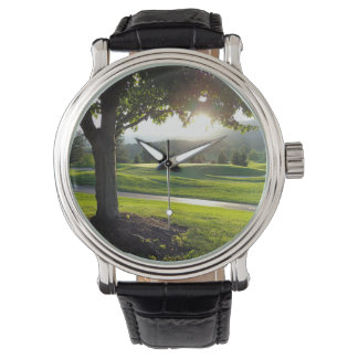 Photo watch, golf course, sunset, wristwatch, golf watch