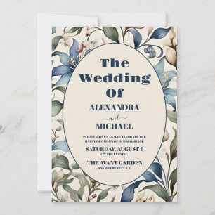 Photo Watercolor Floral William Morris Wedding Invitation