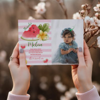 Photo Watercolor One in a Melon First Birthday