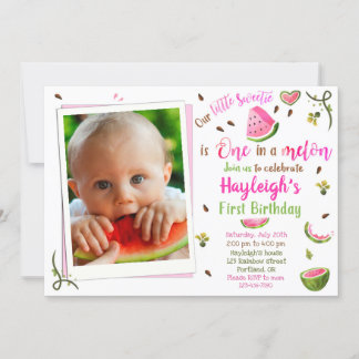 Photo Watermelon birthday invitation 1st birthday