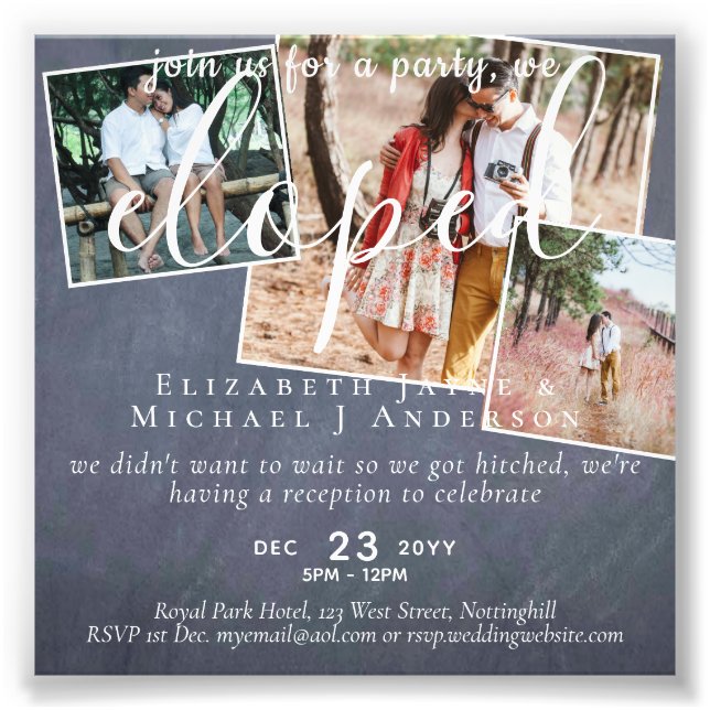 PHOTO We Eloped Announcement Reception Party (Front)