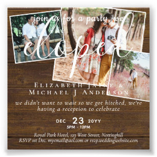PHOTO We Eloped Announcement Reception Party Print