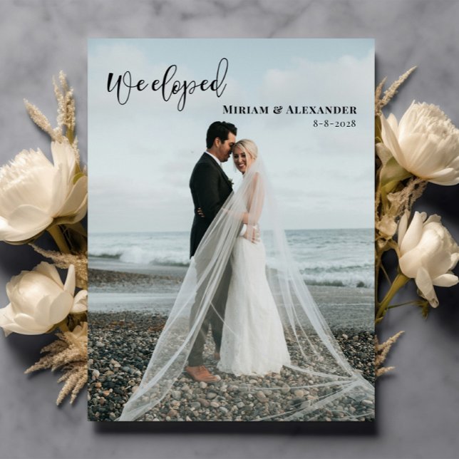 Photo We eloped Wedding announcement Postcard (Creator Uploaded)