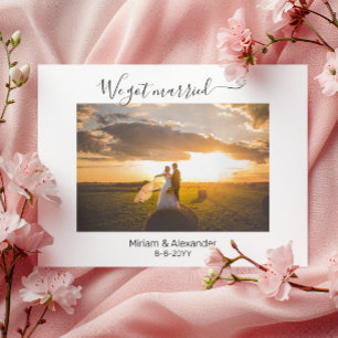 Photo We eloped Wedding announcement Postcard
