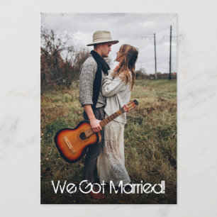 Photo We Got Married Guitar Country Wedding Invitation