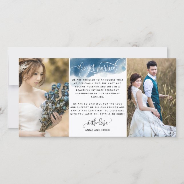Photo, We Got Married Wedding / Elope Announcement (Front)