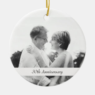 Photo Wedding 30th Anniversary Gifts Keepsake Ceramic Ornament