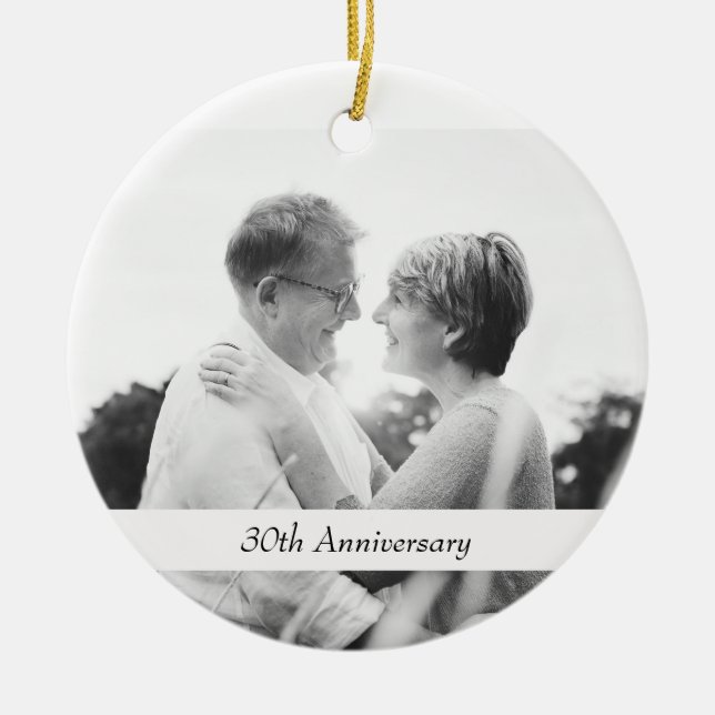 Photo Wedding 30th Anniversary Gifts Keepsake Ceramic Ornament (Front)