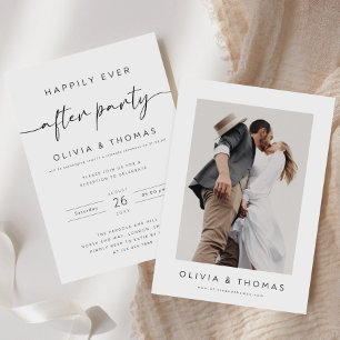 Photo Wedding Announcement, Happily Ever After Par Invitation
