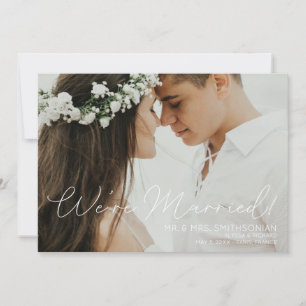 Photo Wedding Announcement & Reception White Invit