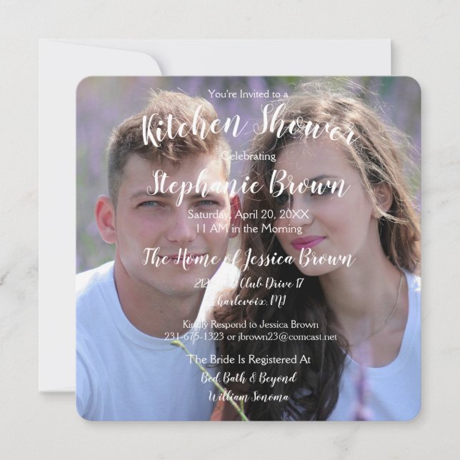 Photo Wedding Bridal Shower Invitation (Front)