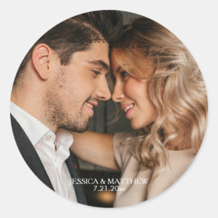 Photo Wedding Classic Round Sticker
