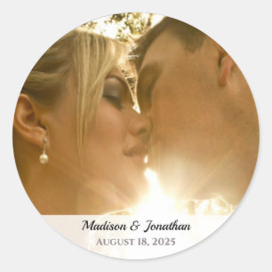 Photo Wedding Classic Round Sticker
