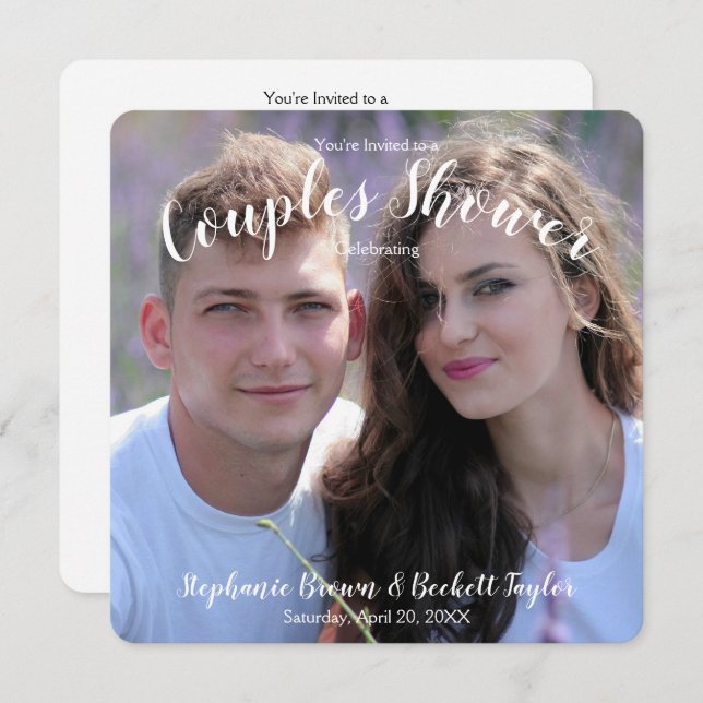 Photo Wedding Couples Bridal Shower Invitation (Front/Back)