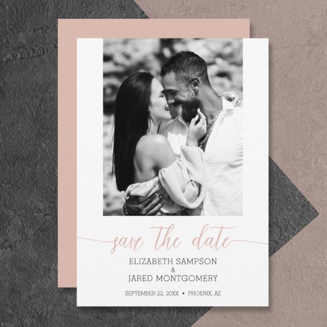 Photo Wedding Dusty Pink Save The Date (Creator Uploaded)