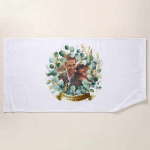 PHOTO Wedding Gift Newlyweds Anniversary Couples  Beach Towel