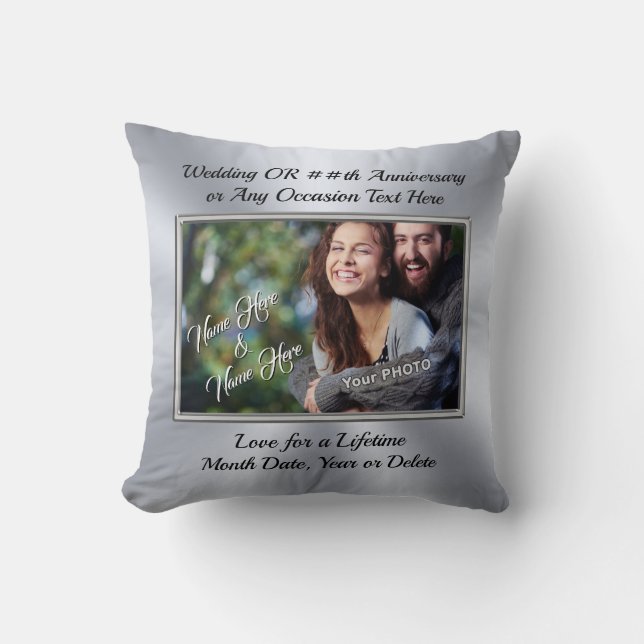 Photo Wedding Gift OR Anniversary Presents by Year Cushion (Front)