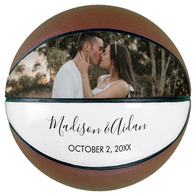 Photo Wedding Gift Personalised Custom Basketball (Front)
