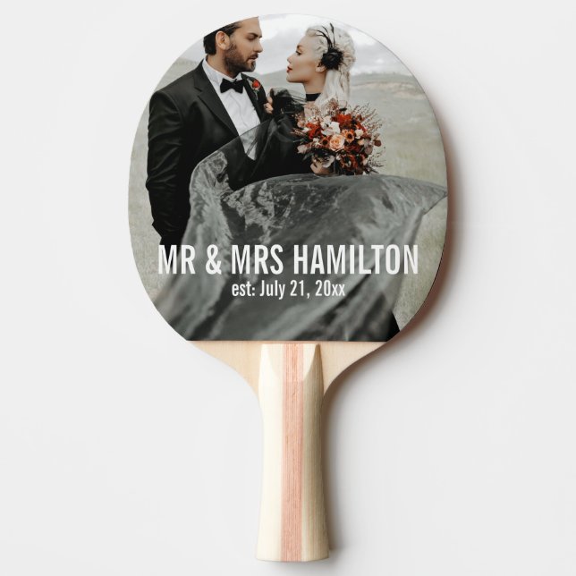 Photo Wedding Gift Personalised Ping Pong Paddle (Front)