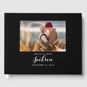 Photo Wedding Guest Book, Black and White Guest Book