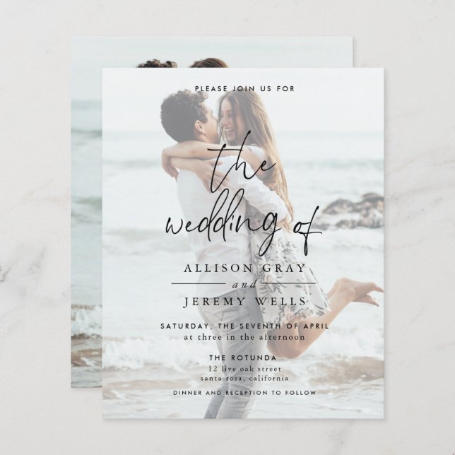 Photo Wedding Invitation  (Front/Back)