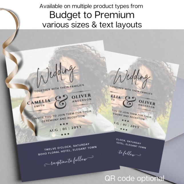 PHOTO WEDDING INVITATION Budget Overlay Text LeahG Flyer (Creator Uploaded)