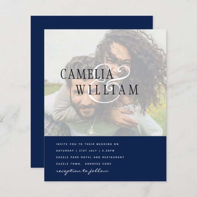 PHOTO Wedding Invitation Engagement Save the Date (Front/Back)