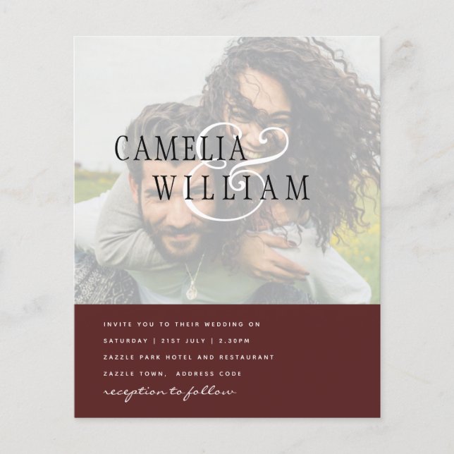 PHOTO Wedding Invitation Engagement Save the Date Flyer (Front)