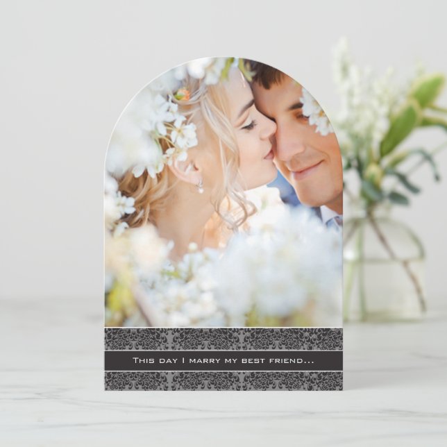 Photo Wedding Invitation I marry my Best Friend (Standing Front)