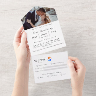 Photo Wedding Invitation-Twin Flame- All In One Invitation