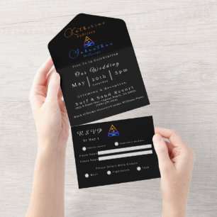 Photo Wedding Invitation-Twin Flame Symbol- All In One Invitation