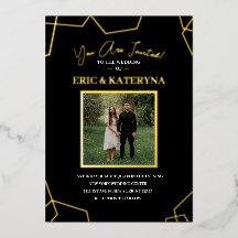 Photo Wedding Invitations | Gold Foil Accents
